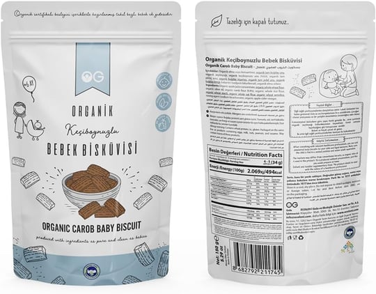 OG 2li Organik Keçiboynuzlu Bebek Bisküvisi 2x150 Gr +6 Ay