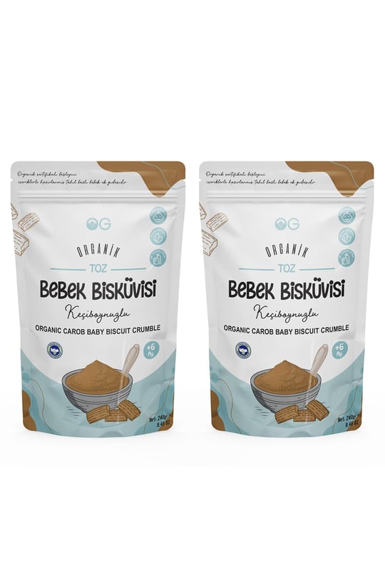 OG 2li Organik Keçiboynuzlu Toz Bebek Bisküvi Seti +6 Ay