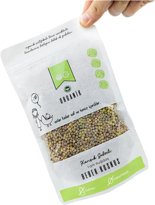OG Organik Karışık Sebzeli Tam Buğday Bebek Kuskus 250 gr +8 Ay