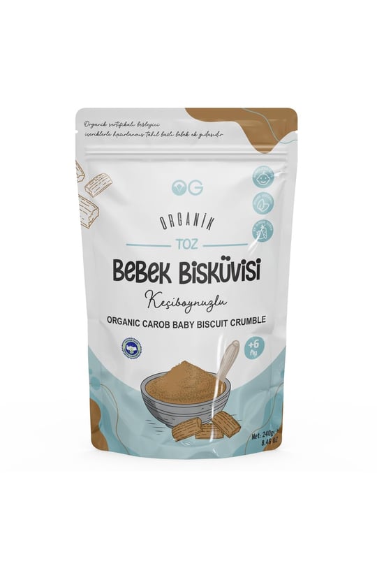OG Organik Keçiboynuzlu Toz Bebek Bisküvisi 240 Gr 6+ Ay