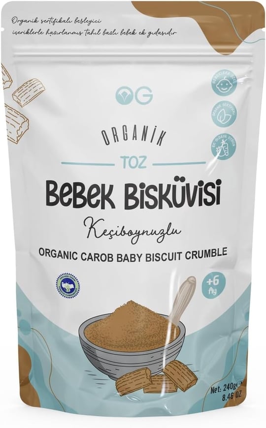 OG Organik Keçiboynuzlu Toz Bebek Bisküvisi 240 Gr 6+ Ay