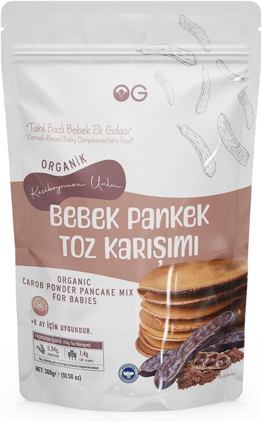 OG Organik Keçiboynuzu Unlu Bebek Pankek Toz Karışımı 300 Gr +8 Ay