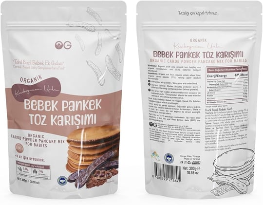 OG Organik Keçiboynuzu Unlu Bebek Pankek Toz Karışımı 300 Gr +8 Ay