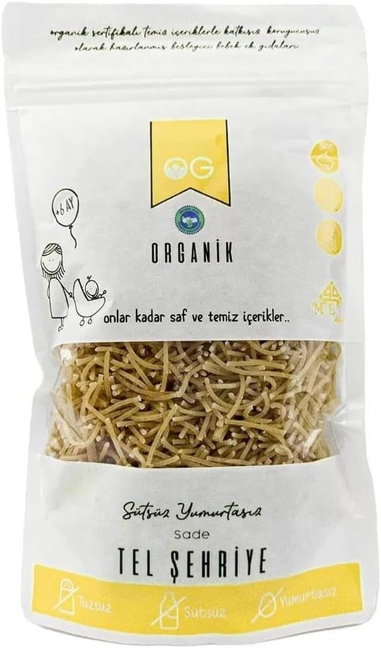OG Organik Sütsüz Yumurtasız Tel Şehriye 6ay 180gr