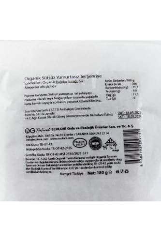 OG Organik Sütsüz Yumurtasız Tel Şehriye 6ay 180gr