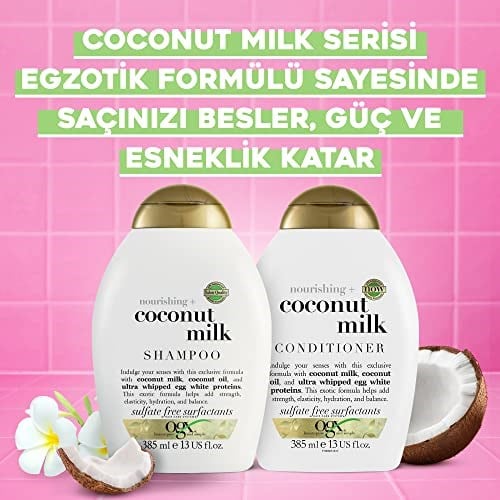 ogx besleyici hindistan cevizi sütü şampuan 385 ml sülfatsız - Seçenekler: 385 ml (Pack of 1), 385 ml (Pack of 2)