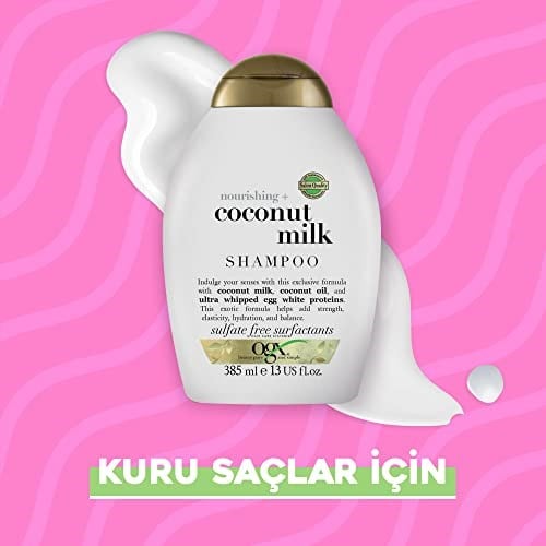 ogx besleyici hindistan cevizi sütü şampuan 385 ml sülfatsız - Seçenekler: 385 ml (Pack of 1), 385 ml (Pack of 2)