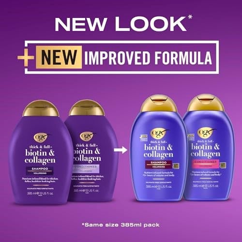 ogx dolgunlaştırıcı biotin & kolajen saç bakım kremi yeni ph dengeli formül 385ml - Seçenekler: 13.02 Fl Oz (Pack of 1), 13.02 Fl Oz (Pack of 1) (3 paketi)
