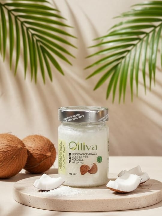 Oiliva Soğuk Sıkım Hindistan Cevizi Yağı 2 x 300ml |%100 Doğal & Saf | Katkısız | Cam Şişe