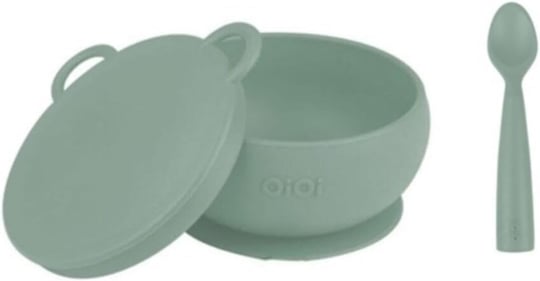 OiOi 2li Set Kapaklı Kase, River Green, Nam Nam Kaşık River Green