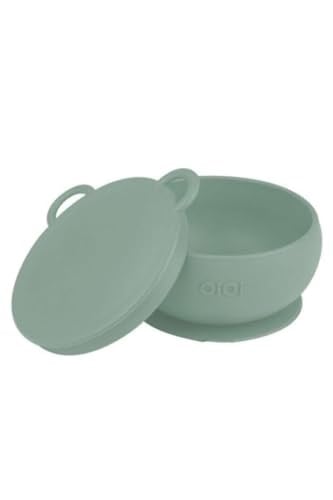 OiOi 3lü Set Kapaklı Kase River Green, Nam Nam Kaşık River Green, Mama Önlüğü