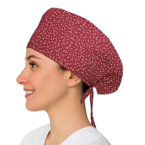 Okanmed Bordo Desenli Doktor Hemşire Aşçı Cerrahi Bone Hastane Bone Bandana M387
