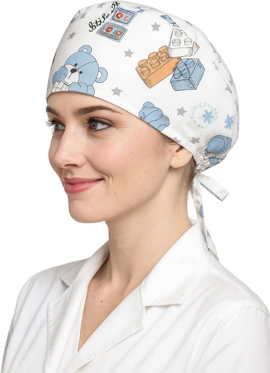 Okanmed Desenli Doktor Hemşire Aşçı Cerrahi Bone Hastane Bone Bandana M400
