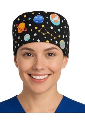 Okanmed Gezegen Desenli Doktor Hemşire Aşçı Cerrahi Bone Hastane Bone Bandana M439