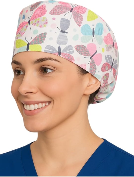 Okanmed Kelebek Desenli Doktor Hemşire Aşçı Cerrahi Bone Hastane Bone Bandana M437