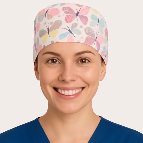 Okanmed Kelebek Desenli Doktor Hemşire Aşçı Cerrahi Bone Hastane Bone Bandana M437