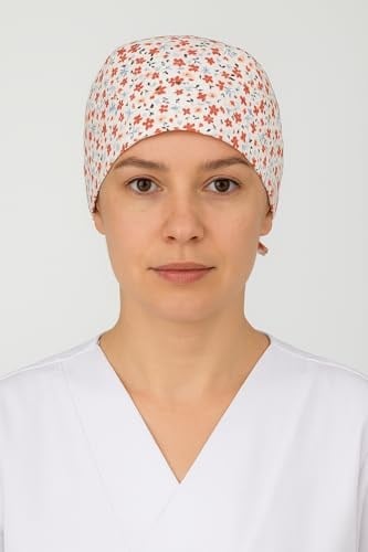 Okanmed Kırmızı Çiçekli Doktor Hemşire Aşçı Cerrahi Bone Hastane Bone Bandana M454