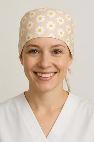 Okanmed Papatyalı Krem Doktor Hemşire Aşçı Cerrahi Bone Hastane Bone Bandana M449
