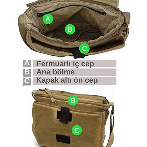 Old Cotton Cargo 7136 Robbie S Bag Tablet - Omuz Çantası