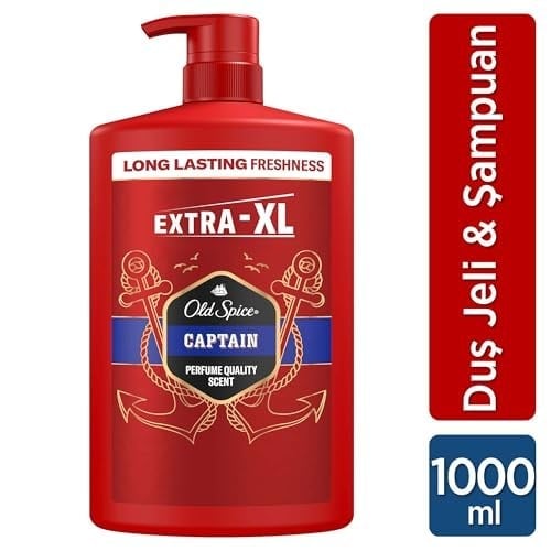 Old Spice Captain Erkekler için Duş Jeli ve Şampuan 1000 ml Ekstra-XL