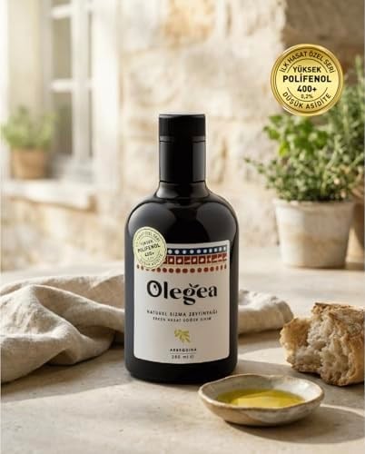 Olegea Erken Hasat Soğuk Sıkım Natürel Sızma Zeytinyağı (Arbequina) - 418 mg/kg Yüksek Polifenol, 0.2 Asidite (250 ml)