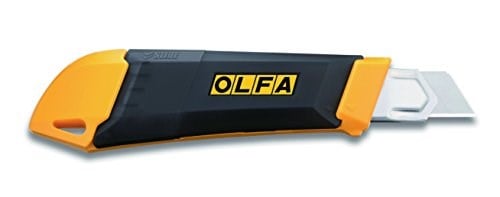 OLFA DL-1 maket bıçağı, 18 mm, bıçak kırma yardımcısı ve bertaraf kabı ile