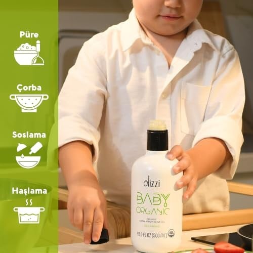 Olizzi Baby Organik Natürel Sızma Zeytinyağı - Ödüllü, Alaca Hasat, Soğuk Sıkım 250 ML