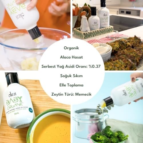 Olizzi Baby Organik Natürel Sızma Zeytinyağı - Ödüllü, Alaca Hasat, Soğuk Sıkım 250 ML