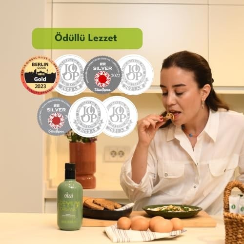 Olizzi Premium Organik Natürel Sızma Zeytinyağı - Ödüllü, Erken Hasat, Soğuk Sıkım 500 ML