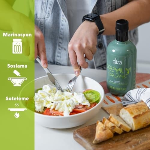 Olizzi Premium Organik Natürel Sızma Zeytinyağı - Ödüllü, Erken Hasat, Soğuk Sıkım 500 ML
