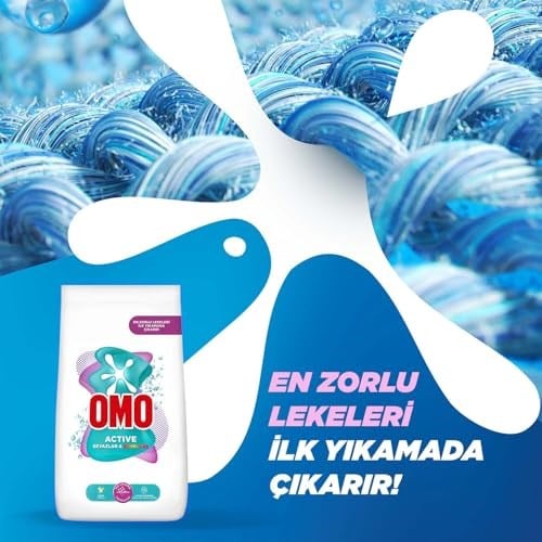 Omo Active Beyazlar ve Renkliler için Toz Çamaşır Deterjanı, 9 kg, 60 Yıkama, 1 Paket (1 x 9000 g)