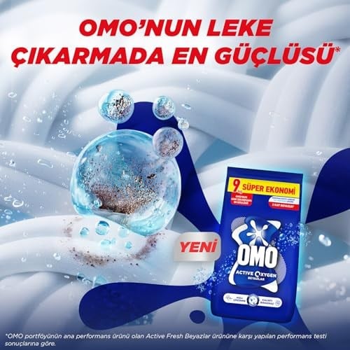 Omo Active Oxygen Beyazlar Toz Deterjanı 9 kg