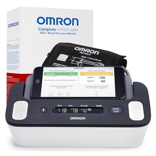 OMRON - Komple Kablosuz Üst Kol Tansiyon Aleti + EKG - Dahili Bluetooth Teknolojisi