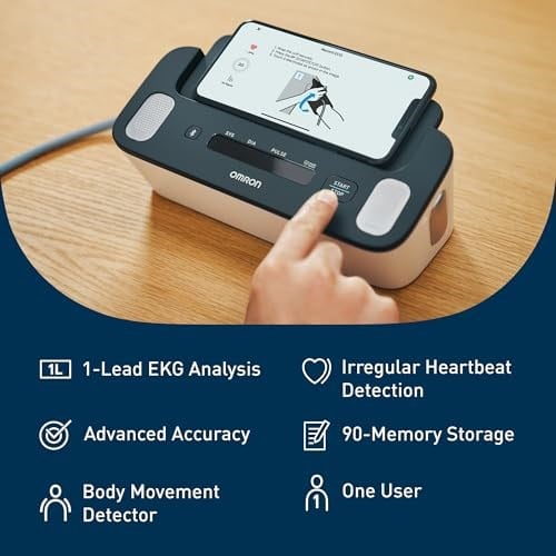 OMRON - Komple Kablosuz Üst Kol Tansiyon Aleti + EKG - Dahili Bluetooth Teknolojisi