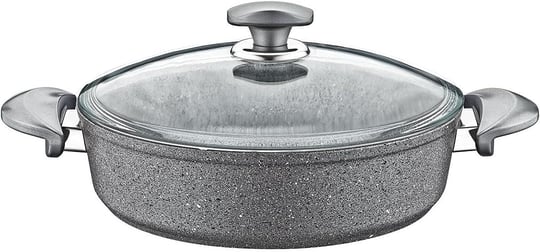 OMS Granit Pilav Tencere Cam Kapaklı 30x8,5 cm 3310