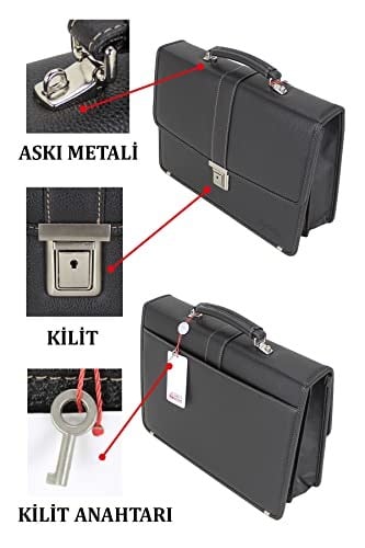 Omuz Askılı Erkek El Çantası Kilit Mekanizmalı Su Gçirmez Dış Yüzey