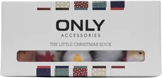 ONLY Kadın ONLCHRISTMAS 5-PACK SOCKS IN A BOX Çorap, Açık Gri Melanj, ONE SIZE