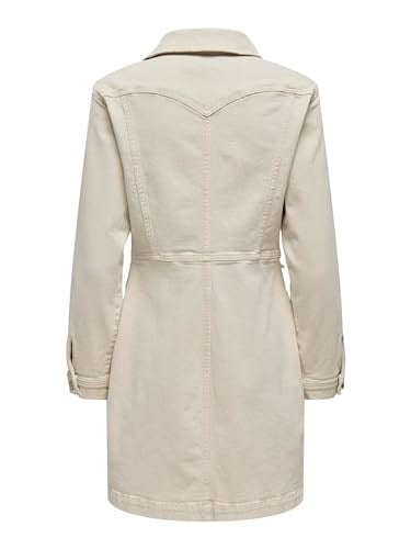 ONLY ONLAUGUSTA LS ECRU SHORT DRESS MAE Kısa Elbise Kadın