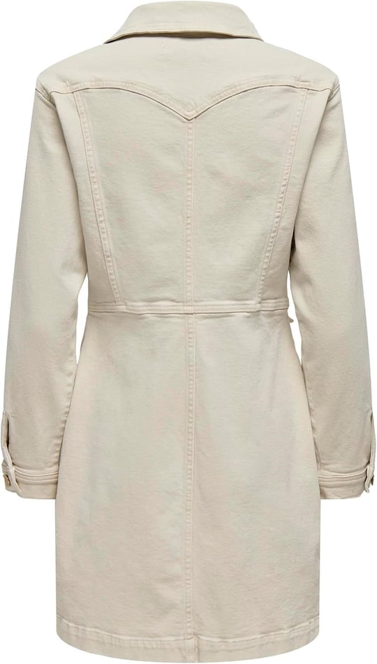 ONLY ONLAUGUSTA LS ECRU SHORT DRESS MAE Kısa Elbise Kadın