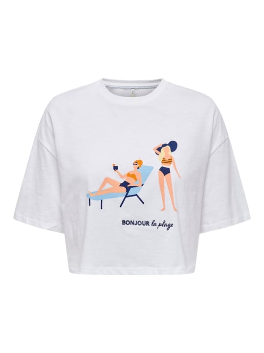 ONLY ONLBONE S/S VACAN TOP BOX JRS Tişört Kadın