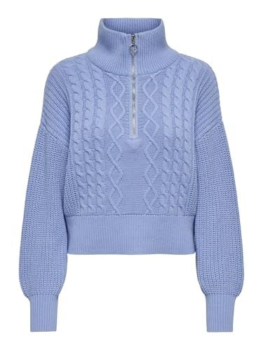 ONLY ONLDORITTA LS CABLE ZIP HIGH NECK KNT Triko Kadın
