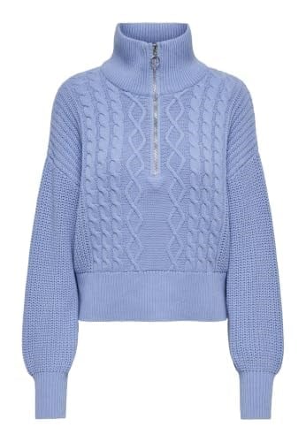ONLY ONLDORITTA LS CABLE ZIP HIGH NECK KNT Triko Kadın