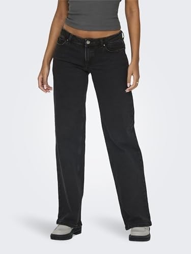 ONLY Onljuicy Hw Wide des Ank Dnm Jeans Dot Kot Pantolon Kadın