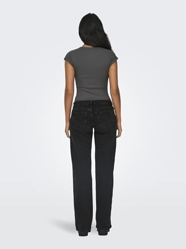 ONLY Onljuicy Hw Wide des Ank Dnm Jeans Dot Kot Pantolon Kadın
