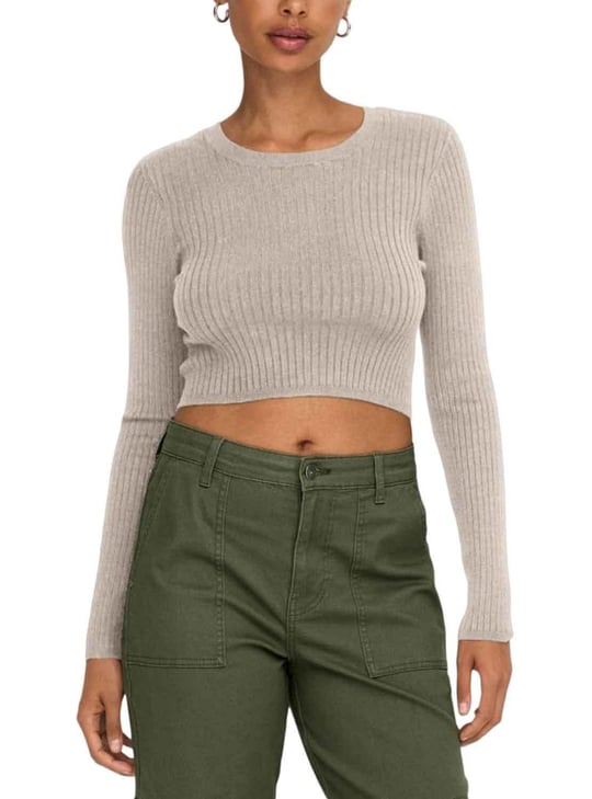 ONLY ONLKAROL LS CROP O-NECK KNT Kazak Kadın