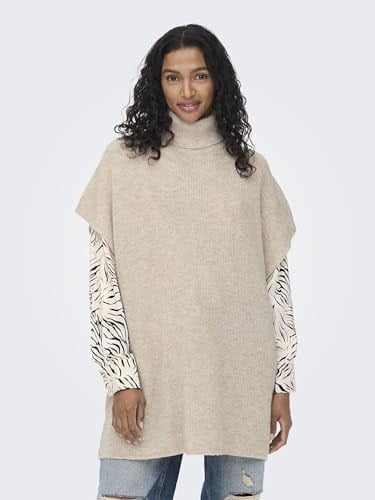 ONLY Onlparis Life Loose Highn Wool Yelek Düğmesi Süveter Yelek Kadın