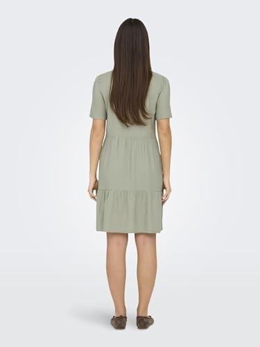 ONLY Onltiri-caro S/S V yaka Lin Dress Cc PntElbiseKadın
