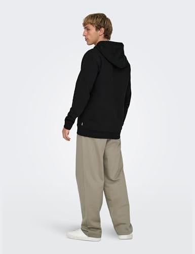 Only & Sons Kapüşon Yaka Siyah Sweatshırt ONSCERES ZIP THR. HOODIE SWEAT NOOS, 165-22018684