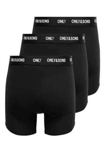Only & Sons Onsfitz Solid Black Trunk 3pack3854 Noos Boxer Şort Erkek
