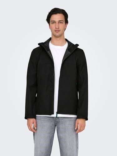 Only & Sons Su Geçirmez Siyah Mont, M, EONLYSCKT000001, SİYAH, Erkek